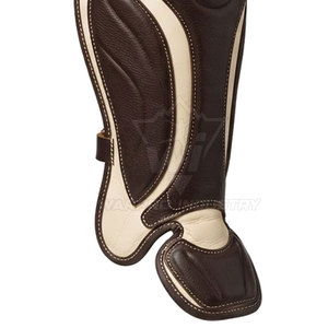 Protège-jambes de baseball en cuir personnalisé, forme ergonomique, fermeture sécurisée, sangles réglables, design léger, protection professionnelle - Product Image 6