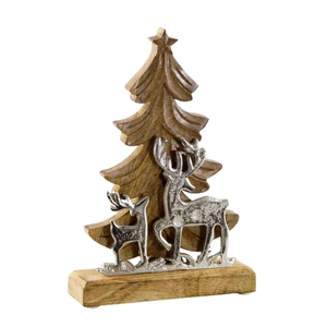 Elegante adorno de aluminio con base de madera para regalo, decoración de estantes, escritorio, mesa y festividades. - Product Image 4