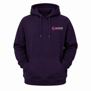 Sweat-shirt à capuche pour femme Somofy, 100 % coton, tissu tricoté, logo imprimé par transfert thermique, broderie frontale, coupe classique, hiver - Product Image 3