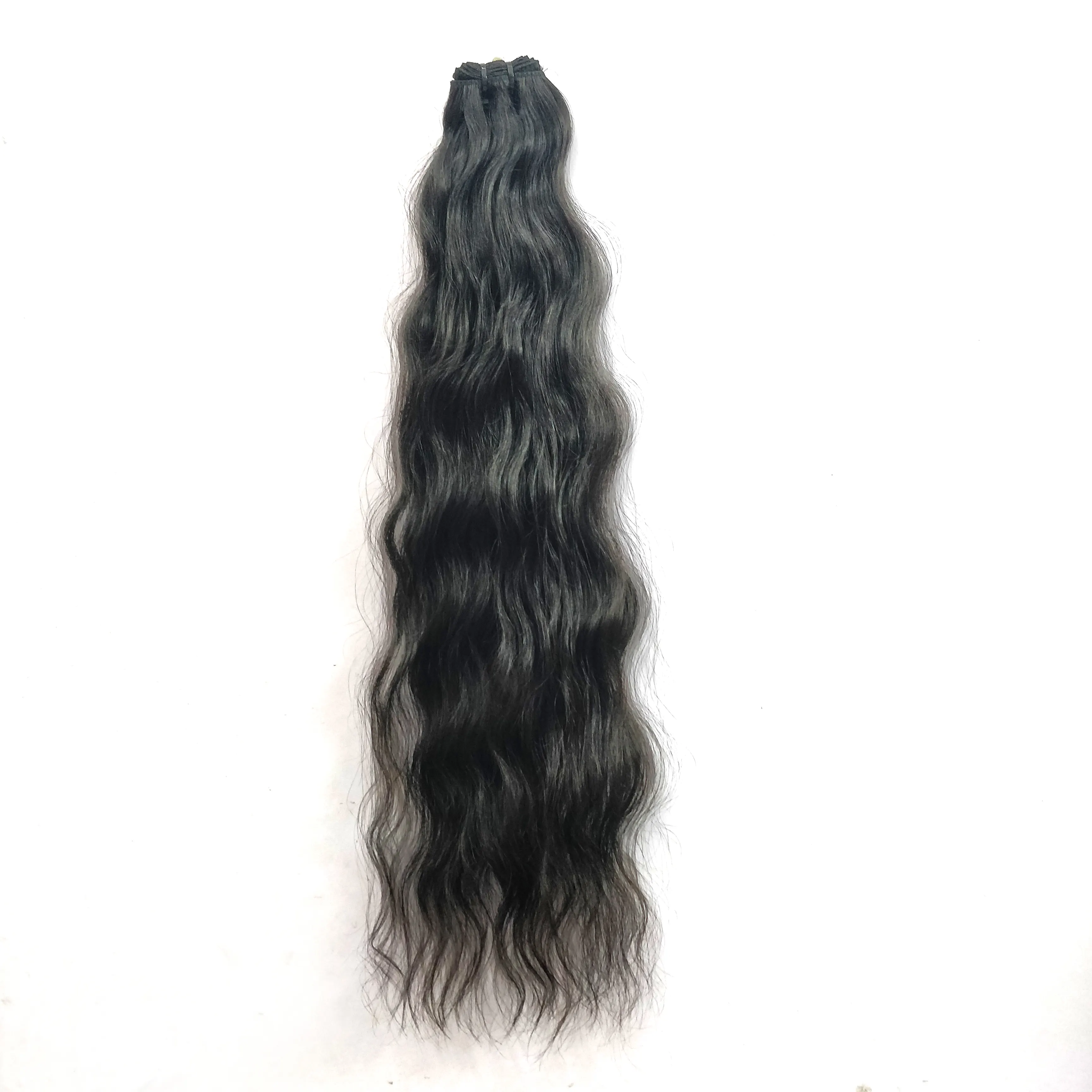 Corpo naturale ondulato indiano capelli umani Extensions Non chimici trasformati capelli grezzi con la macchina a doppia trama