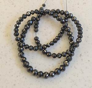 Perles Rondelles en Diamant Noir Naturel Facettées AAA 6mm, Fil de 16 Pouces, Perles Libres Certifiées par un Certificat Tierce Partie, Modèle 1011, Vente en Gros - Product Image 5