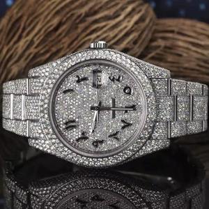 Reloj de Lujo para Mujer con Diamantes, Caja Redonda de Acero Inoxidable de 36 mm, Cierre Desplegable de Cuarzo Analógico, Esfera de Cristal de Zafiro - Product Image 3