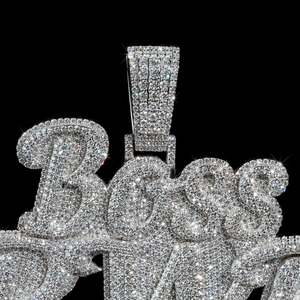 Pendentif Boss Pwb Lips en argent 925 avec moissanite taille brillant rond micro-sertie, breloque thème hip-hop, unisexe, pour usage quotidien - Product Image 2