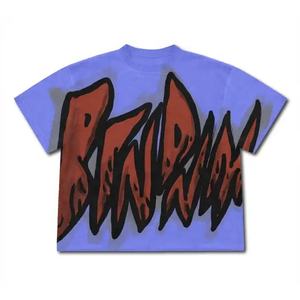 Fabricante de ropa de gran tamaño recortada Boxy Fit camiseta para hombres de peso pesado 100% algodón lavado ácido hombro hombres camiseta - Product Image 4