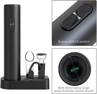 Coffret Cadeau Ouvre-Bouteille Électrique à Piles avec Verseur, Aérateur, Bouchon à Vide, Base de Rangement et Coupe-Capsule