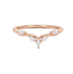 Anillo de compromiso y boda curvo de moissanita y diamante de laboratorio Marquise, chapado en oro de 14K y 18K sobre plata de ley, anillo apilable con engaste de puntas - Product Image 5