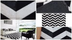 Alfombra de Cuero Ecológica en Tonos Tierra, Hecha a Mano, con Textura de Rayas, Antideslizante, Rectangular, Moderna, para Decoración del Hogar - Product Image 3