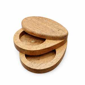 Premium Quality Handcrafted Spice <b>Box</b> <b>Masala</b> Dabba Salt Rimmer with 2 Round Compartments & Spoon Acacia Wood Spice <b>Box</b> Set - Product Image 1