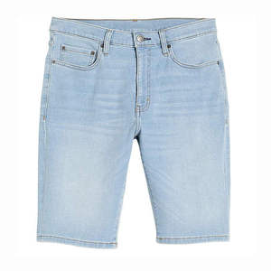 Shorts en jean délavé pour homme, taille mi-haute, décontracté, été, boutonné, coupe droite - Product Image 1