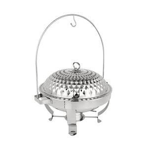 Round Stainless Steel Chafing Dish Hanging Hook Dome Lid Non-Stick <b>Oven</b> Safe 33cm Diameter Buffet Food Warmer for Hotel Catering - Product Image 1
