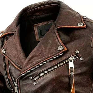 Chaqueta de Cuero para Hombre de Primera Calidad, 100% Piel de Vaca Original, Transpirable, Impermeable, Tejido de Punto, Estampado Elegante, Invierno - Product Image 2