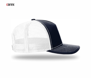 Custom <b>Navy</b> Blue Mesh Trucker <b>Hat</b> 5-Panel Adjustable Unisex Casual Spring Summer Breathable Waterproof 100% Polyester Embroidery - Product Image 4