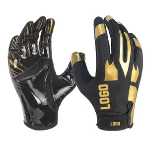Custom Logo Leather American Football <b>Gloves</b>-Super Sticky Non-Slip Design <b>Touchscreen</b> Compatible Moisture Wicking Fully - Product Image 2
