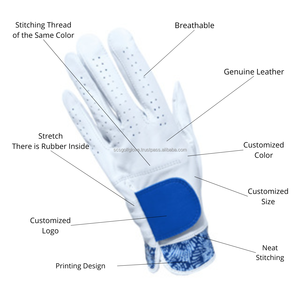 Gant de golf gauche en PU personnalisable de haute qualité respirant en cuir véritable Cabretta Logo personnalisé Design hommes femmes Sports - Product Image 5