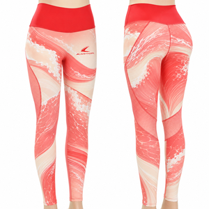 Full Length <b>Leggings</b> Sublimation Print Stretch Breathable Quick Dry Compression UV Protection Sporty Women's Yoga - Product Image 2