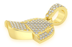 Collar con Colgante de Joyería Hip Hop Única, Oro Sólido de 10K con Incrustaciones de Diamantes Moissanite, Diseño de Gorra de Béisbol, Estilo Deportivo - Product Image 2