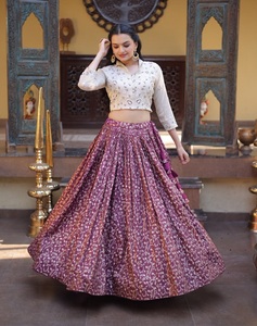 <b>Indian</b> Ethnic Designer Skirt <b>Top</b> Lehenga Choli for Navratri Collection for Women Fancy Trendy Outfit in Beads Embroidery Work - Product Image 1
