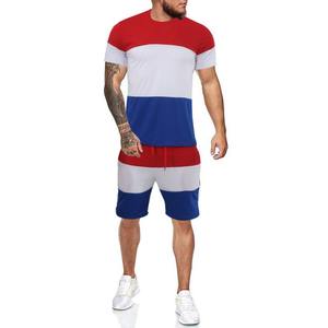 Wholesale Casual Contrast Color Stitching Breathable <b>Short</b>-sleeved <b>Shorts</b> Sports Jogger <b>Set</b> <b>t</b> <b>Shirts</b> <b>Men</b> <b>Short</b> <b>Set</b> - Product Image 2