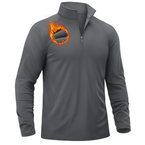 Suéter de algodón con cremallera de un cuarto para hombre, tejido polar de 320 GSM, diseño personalizado, MOQ bajo, directo de fábrica, ajuste personalizado, envío a todo el mundo - Product Image 1