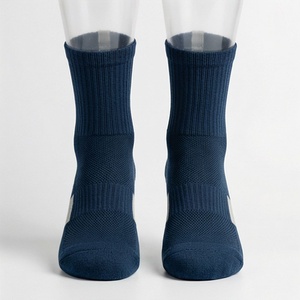 Athletic Crew <b>Socks</b> Solid Navy Blue Breathable Knitted for <b>Running</b> Adults Summer Sport Wear - Product Image 1