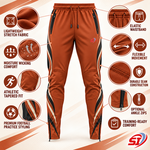Football Training <b>Pants</b> Lava <b>Line</b> Tapered Quick Dry Spandex/Cotton Drawstring Closure Lightweight Summer Mens Soccer Teamwear - Product Image 6