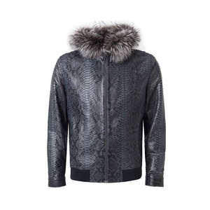 Trending Custom Eco-Friendly Bomber Biker Leather Jacket for Men Slim Fit Streetwear Spring Feathers Hooded OEM Private Label - Product Image 1