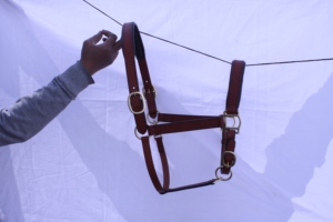 Harnais de cheval en cuir de qualité supérieure, réglable, rembourré, durable, harnais western robuste, doux et confortable, têtière pour cheval - Product Image 4