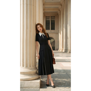 Vestido Casual Negro de Alta Calidad para Mujer, Estilo Elegante para Oficina, Servicio Personalizado OEM ODM, Venta al Por Mayor - Product Image 2