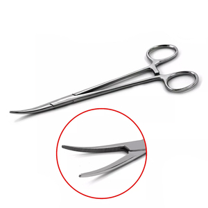 Pinzas Hemostáticas de Acero Inoxidable Alemán, Curvas, Largas, Instrumento Quirúrgico Veterinario, 18 cm, Pinzas Médicas - Product Image 3
