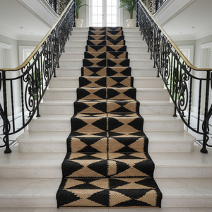 Tapis de couloir rectangulaire en jute tressé à la main, couleur unie géométrique, à poils plats, antidérapant, avec envers en jute, fin (0,2-0,4 po) - Product Image 5