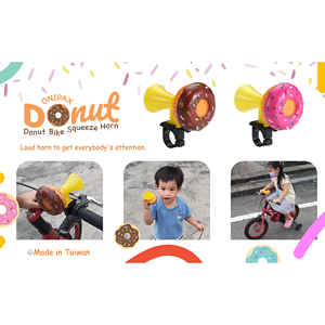 Bocina de Bicicleta para Niños ONIPAX en Forma de Donut Rosa 90g Accesorio Divertido para Jóvenes Ciclistas - Product Image 5