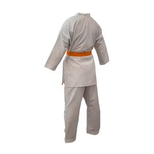 Tan Khaki Taekwondo Uniform Training Wear V-Neck Dobok Cotton <b>Blend</b> Fabric Affordable Taekwondo Uniform For Kids - Product Image 2