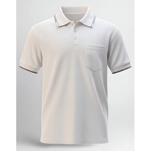 Polo de Piqué de Manga Corta para Hombre, de la Mejor Calidad, Color Sólido, con Bolsillo en el Pecho, Diseño Casual de Punto, Corte Regular - Product Image 3