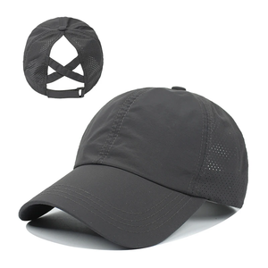 Casquette de baseball unie imperméable d'été avec logo brodé, boucle réglable en cuivre doré, design queue de cheval, unisexe, pour sport et loisirs - Product Image 5