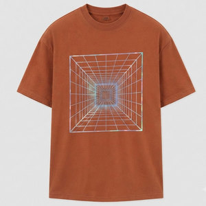 Camiseta con estampado reflectante único para hombre, camiseta de algodón con cuello redondo, diseño artístico reflectante, ropa informal suave y cómoda para el día a día - Product Image 1