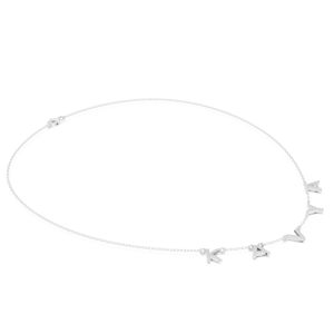 Collier avec pendentif lettre pour femme, chaîne à maillons en argent, micro-incrustation scintillante, pendentif minimaliste - Product Image 5