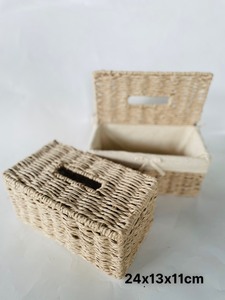 Boîte à mouchoirs et étui de rangement pour serviettes en rotin fait main vintage LTL Handicraft - Product Image 2