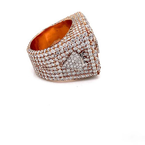 Championship King <b>Iced</b> Moissanite Rhodium Plated Pave Setting Hip Hop Engagement Wedding Anniversary Gifts Special Occasion <b>Ring</b> - Product Image 4
