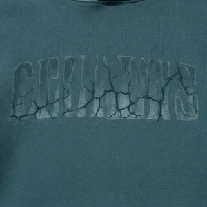 Sweat-shirt à capuche surdimensionné pour homme en coton vert French Terry, pull décontracté avec poche avant et imprimé craquelé, idéal pour l'hiver - Product Image 2