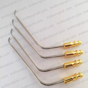 Offre Spéciale : Rétracteur de nerf distal à poignée plaquée or avec tube d'aspiration 21,5 cm – Instrument chirurgical de neurochirurgie - Product Image 2