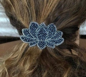 Statement Embroidery Seed Beaded Hair <b>Clip</b> For Wedding Party Vintage Handmade Hair Barrette for Women Decorative Hair Accessory - Product Image 3