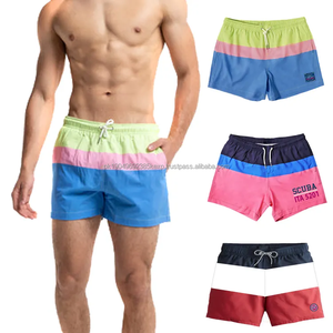Short de bain d'été pour hommes de haute qualité vêtements de plage extensibles à 4 voies avec poches en maille en gros motif imprimé grande taille - Product Image 1