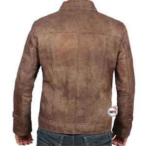 Nouvelle veste en cuir pour homme de qualité supérieure, élégante, de marque, coupe-vent, matelassée, pour l'automne et l'hiver, taille XL - Product Image 2