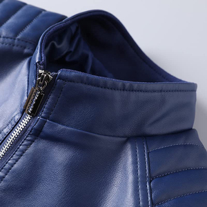 Veste en cuir véritable pour homme, style motard, fermeture éclair, coupe slim, avec poches zippées, logo personnalisé OEM, vêtements d'extérieur pour l'hiver - Product Image 5
