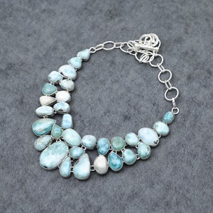 สร้อยคอลาลีมาร์ทำมือ เงินแท้ 925 จี้พลอยสำหรับเจ้าสาว เครื่องประดับหรูหรา ของขวัญสำหรับผู้หญิง - Product Image 5