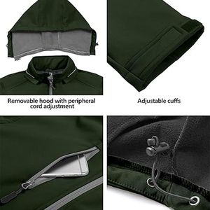 OEM Men's Lightweight Softshell <b>Jacket</b> Warm <b>Fleece</b> <b>Lined</b> Windbreaker Waterproof Polyester Casual Softshell <b>Jackets</b> - Product Image 5