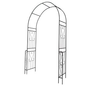 Arco da Giardino in Metallo Nero W55 X H94.5, Pergola per Piante Rampicanti e Recinzione per Rose - Product Image 3