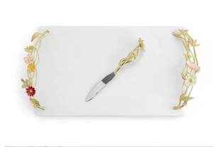 Royal Design Wedding Cheese Spatula Set With Floral Gold Handle And Chopper Board Ideal <b>For</b> Kitchen Use And Home Use - Product Image 2