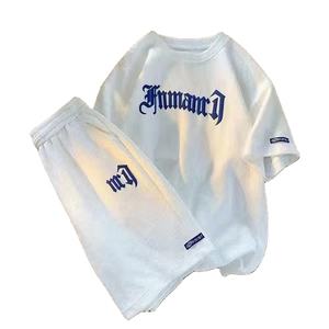 Tendance personnalisable deux pièces hommes été confort porter respirant Style coréen imprimé Shorts et t-shirt pour hommes - Product Image 2