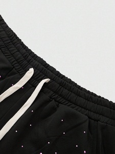 Pantalon de survêtement décontracté pour homme de haute qualité en gros avec strass, tricot personnalisé en mélange de coton, poids lourd GSM, vêtements d'hiver - Product Image 6